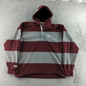 Vintage Barbarian Rugby Hoodie Mens XXL Maroon Grey McMaster University Pullover